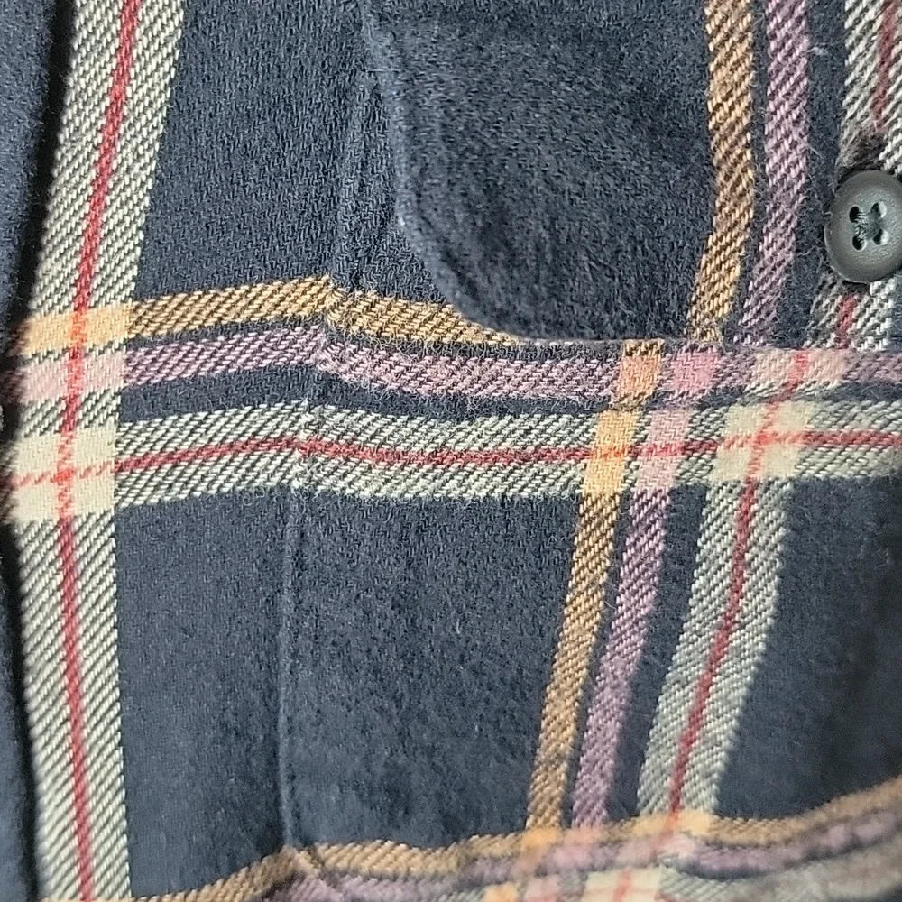 OLD NAVY **3 for $20** Boy's Blue Flannel Plaid Casual Button Down Shirt L 10/12